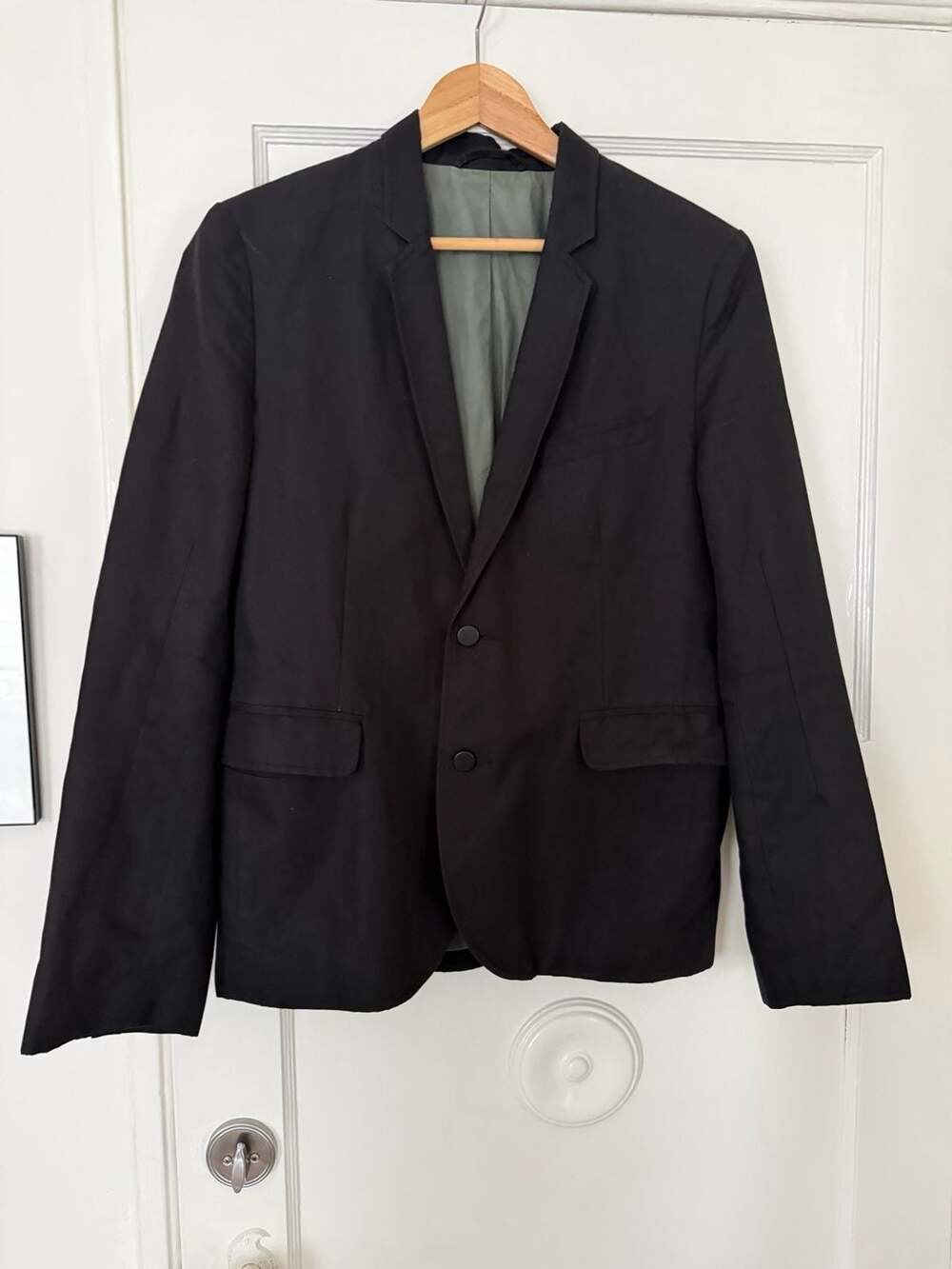 Nice Collective Men's Cotton-Linen Blend Two-Button Blazer Jacket
